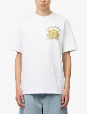 ONLY THE BLIND Club Des Artistes Logo-Print Cotton T-Shirt detail 3