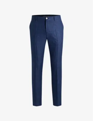BOSS Straight-Leg Slim-Fit Stretch-Woven Trousers - Medium Green