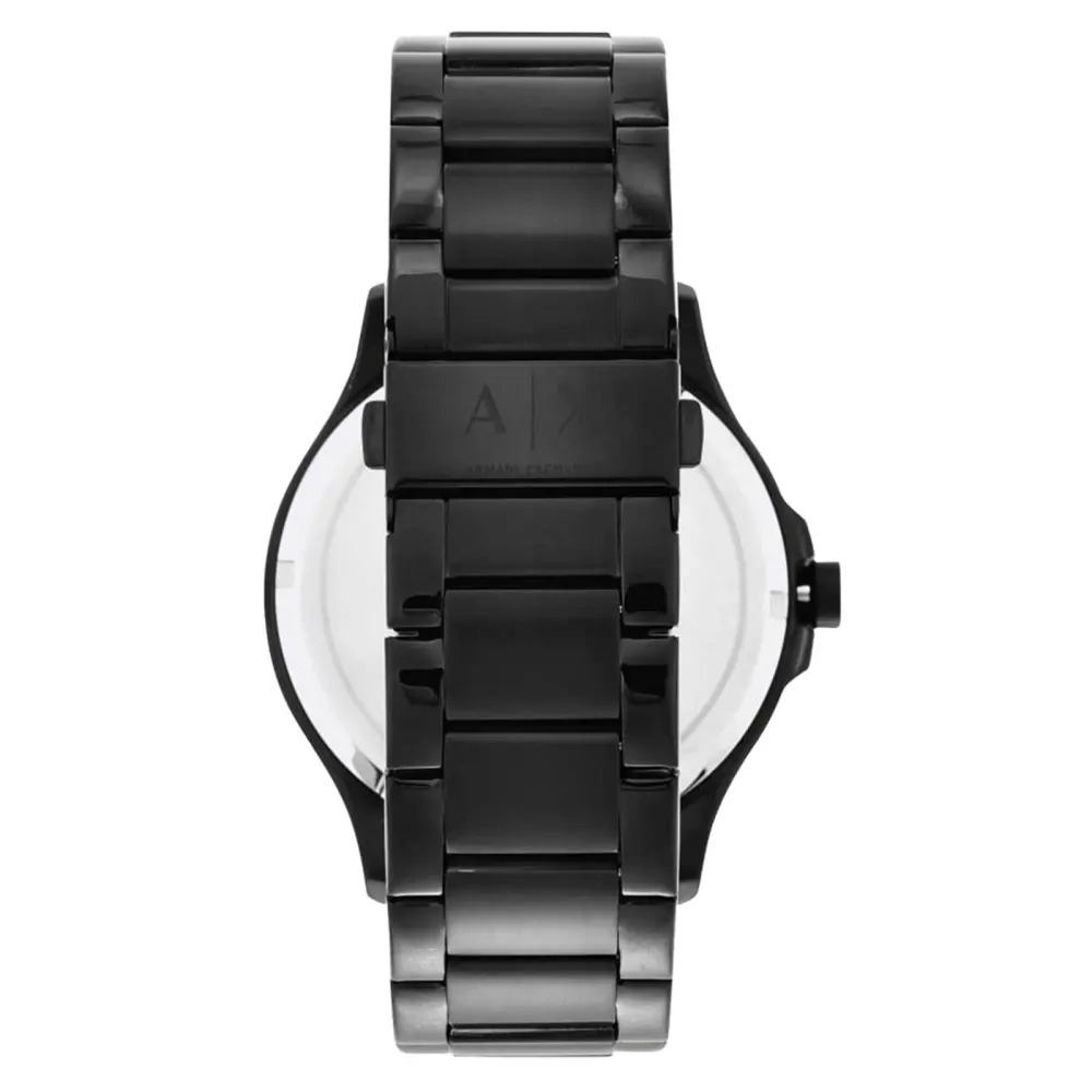 Armani Exchange Three-Hand Date Black Stainless Steel Mens Watch detail 3