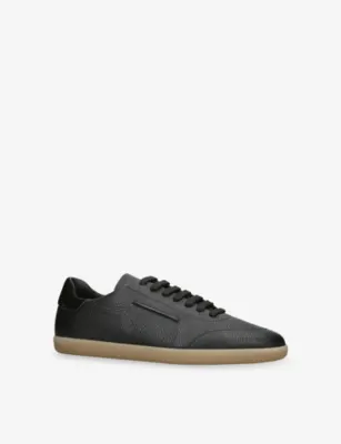 ZEGNA 232 Grained Leather Trainers - EUR 42 / 8 UK MEN in BLACK, additional product view 3