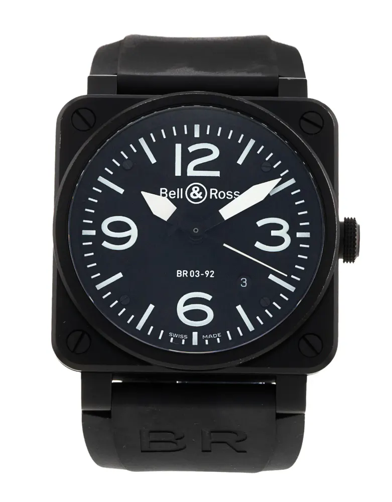 Bell and Ross BR03-92 BR0392-BL-CE — 2016 — Very good in Black Quarter Arabic – Pre-owned watches