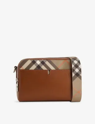 BURBERRY Pop Check Mini Case Leather Crossbody Bag
