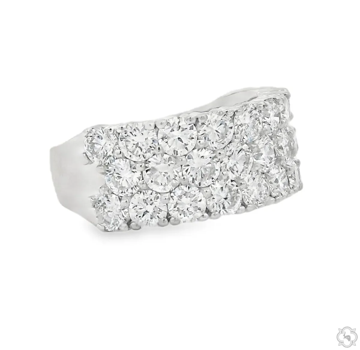 DANNY - CORE Triple Row Diamond Ring 70767 in White / 5.5 – Ring