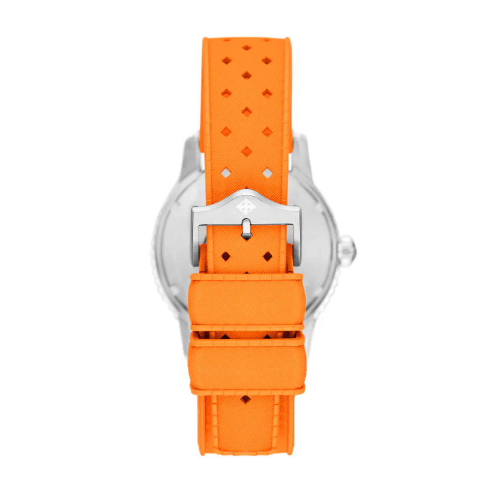 Zodiac Compression Diver Automatic Orange Rubber Watch detail 2