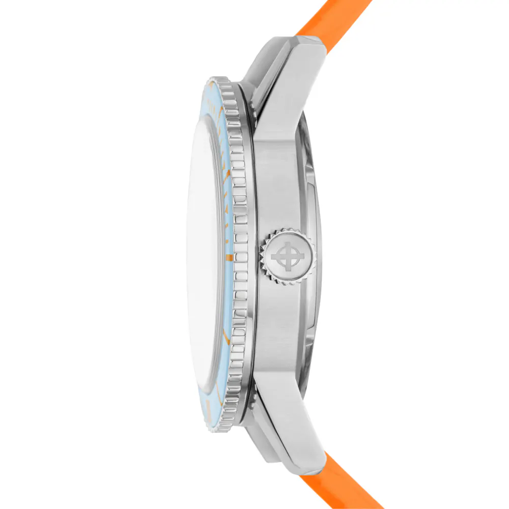 Zodiac Compression Diver Automatic Orange Rubber Watch detail 3