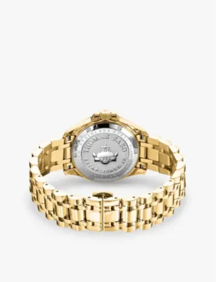 THOMAS SABO WA0395-264-207 Divine Rainbow yellow gold-tone stainless-steel and cubic zirconia quartz watch detail 3