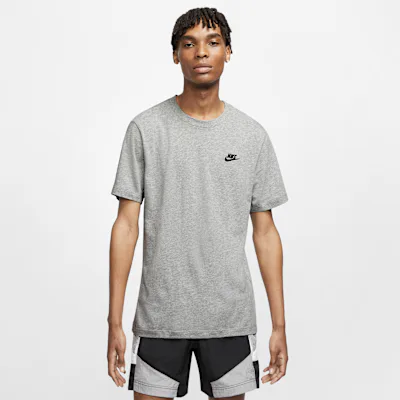 Nike Sportswear Club Men's T-Shirt - Dark Grey Heather/Black
