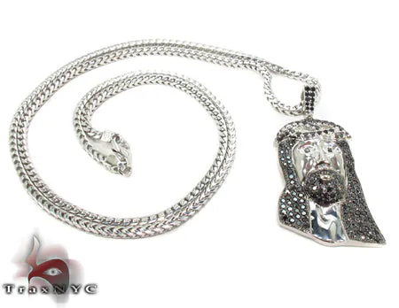 RINA - For Him FACTORY For Him Silver Jesus Pendant Set 28026 in 18 Inches – Pendant Set