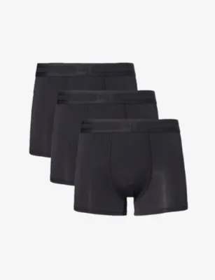 CHE Elasticated-waistband pack of three stretch-woven trunks