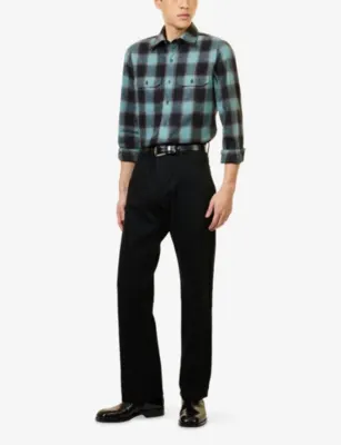 TOM FORD Brushed Check Cotton Flannel Shirt - 15.75 detail 2