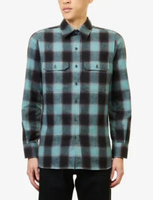 TOM FORD Brushed Check Cotton Flannel Shirt - 15.75 detail 3