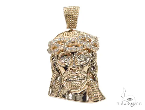 RINA - For Him FACTORY Jesus Diamond Gold Pendant 42583 in White – Pendant