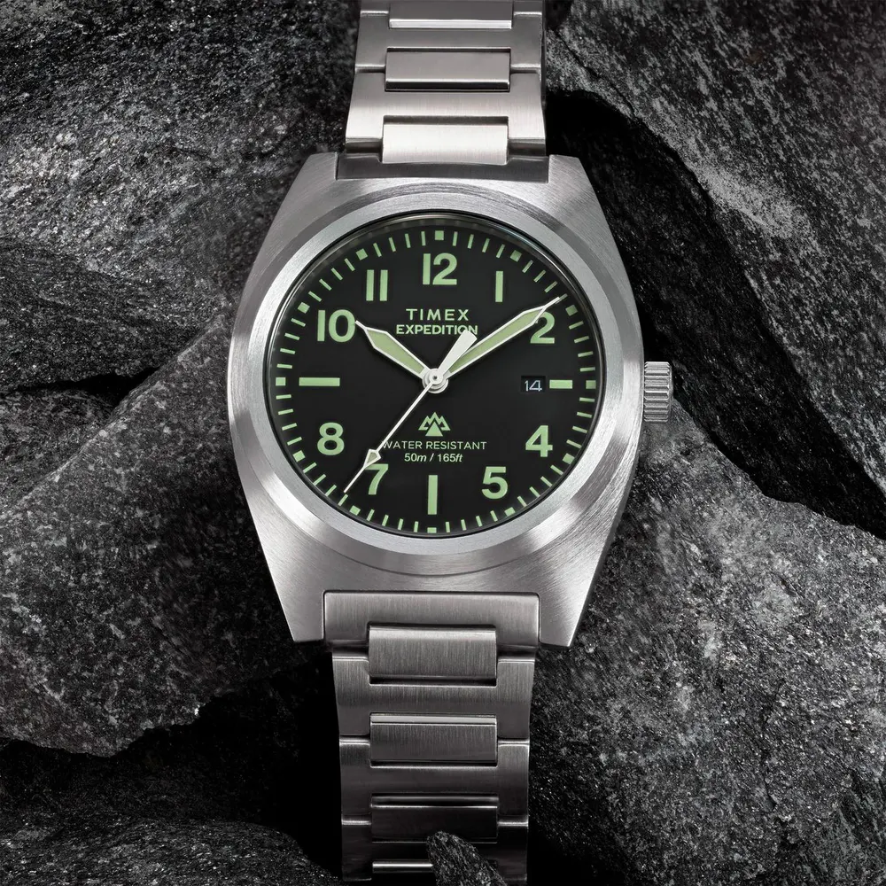 Timex Men's Expedition Analogue Quartz Watch in Black/Silver, additional product view 2