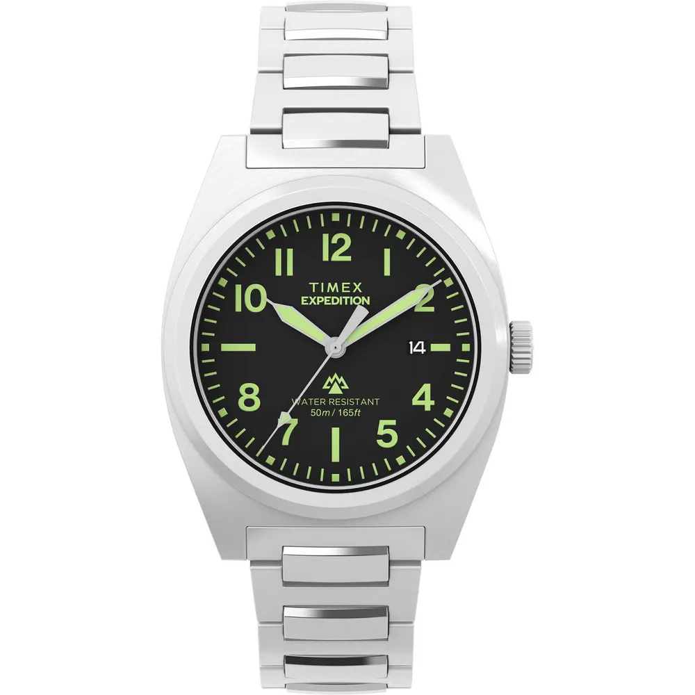 Timex Men's Expedition Analogue Quartz Watch in Black/Silver – Accessories