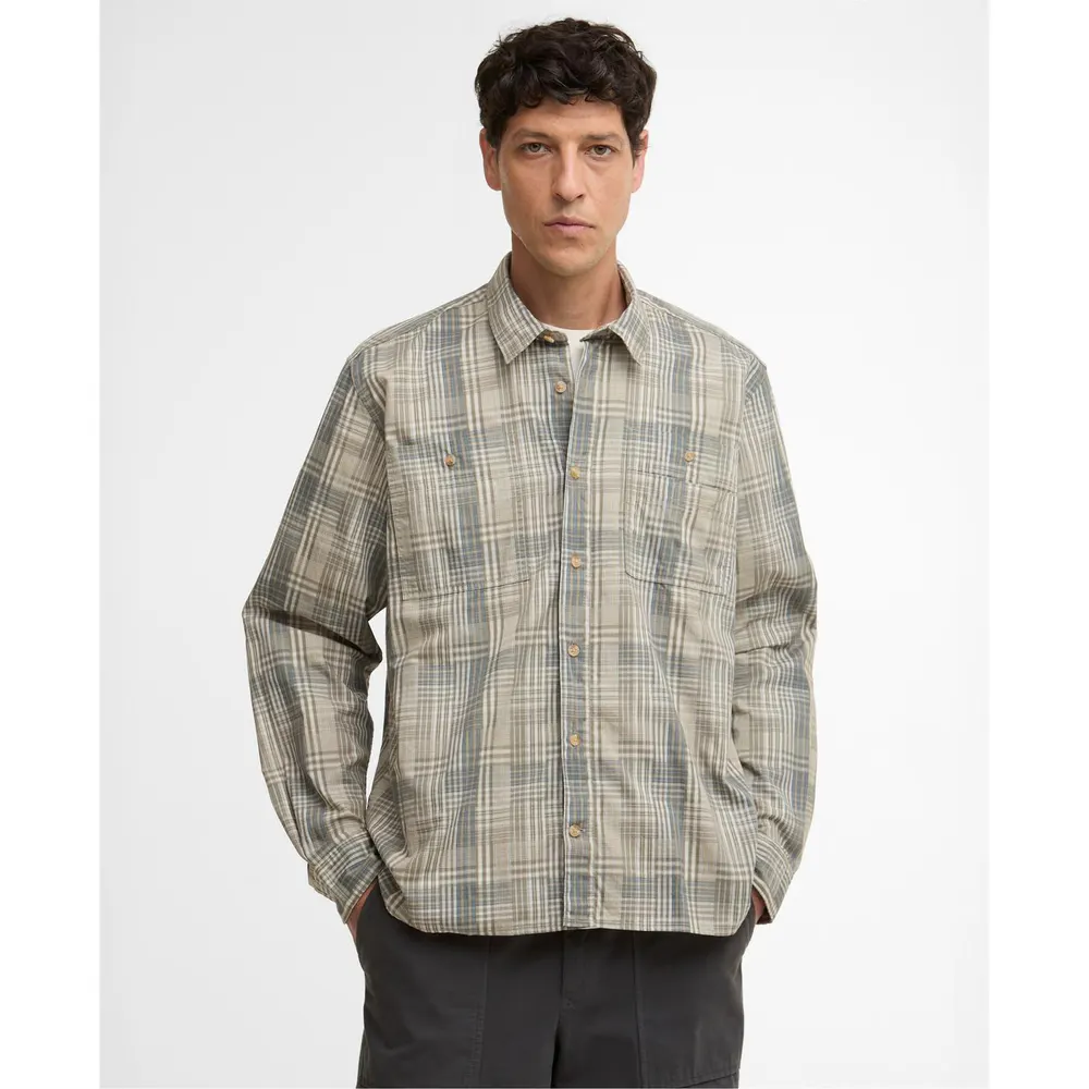 Barbour Mens Barbour Maxwell Checked Patch Long-Sleeved Relaxed Shirt detail 3
