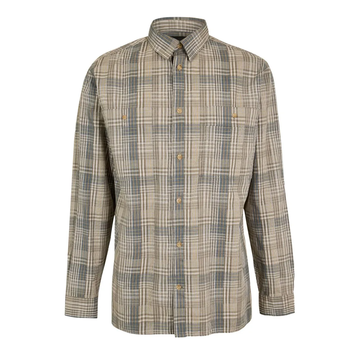 Barbour Mens Barbour Maxwell Checked Patch Long-Sleeved Relaxed Shirt
