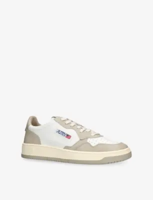 AUTRY Medalist Leather Trainers - EUR 44 / 10 UK MEN in BEIGE COMB, additional product view 3