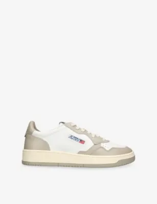 AUTRY Medalist Leather Trainers - EUR 44 / 10 UK MEN in BEIGE COMB – Mens | Trainers | Lace up trainers