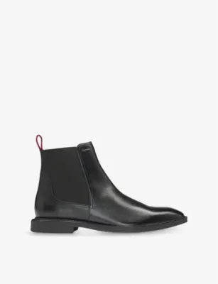 HUGO Brand-embossed faux-leather Chelsea boots - EUR 41.5 / 7.5 UK MEN