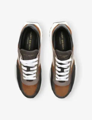 KURT GEIGER LONDON Gaspar contrast-panel suede low-top trainers - EUR 46 / 12 UK MEN in BROWN, additional product view 2