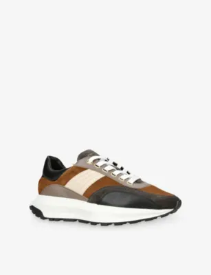 KURT GEIGER LONDON Gaspar contrast-panel suede low-top trainers - EUR 46 / 12 UK MEN in BROWN, additional product view 3