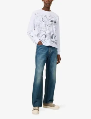 BASKETCASE Scribble Waffle Long-Sleeve Cotton Top detail 2
