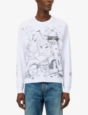 BASKETCASE Scribble Waffle Long-Sleeve Cotton Top detail 3