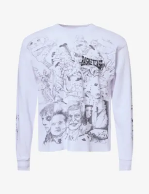 BASKETCASE Scribble Waffle Long-Sleeve Cotton Top