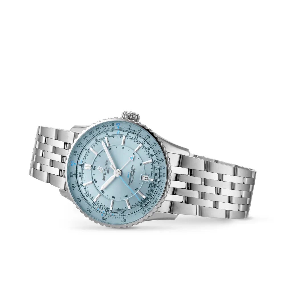 Breitling Navitimer Automatic GMT 41mm Mens Watch Light Blue Stainless Steel in Blue, additional product view 3