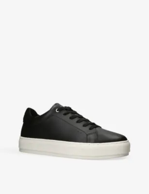 KURT GEIGER LONDON Laney2 foil-logo leather low-top trainers - EUR 45 / 11 UK MEN in BLACK, additional product view 3