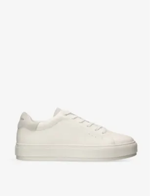KURT GEIGER LONDON Laney2 foil-logo leather low-top trainers - EUR 45 / 11 UK MEN in WHITE – Mens | Trainers | Lace up trainers
