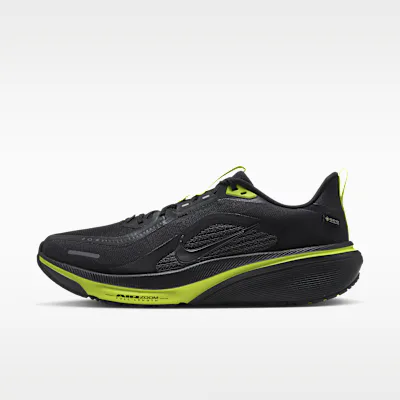Nike Pegasus 42 GORE-TEX Men's Waterproof Road-Running Shoes - Black/Lemon Venom/Metallic Dark Grey