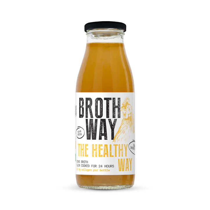 Brothway The Healthy Way Chicken Curcuma Bone Broth 480ml – Food & Drink > Food Cupboard > Bone Broth, Gravy & Stock