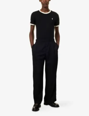 AMI PARIS Contrast Trim Short-Sleeve Cotton T-Shirt detail 2