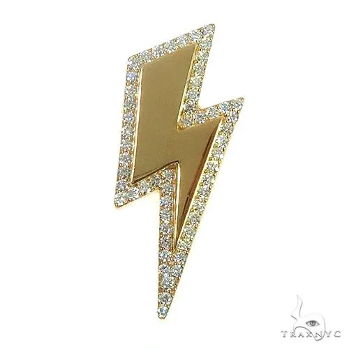 RINA - For Him CUSTOM Custom Made Diamond Gold Plated Silver Lightning Pendant 66532 – Pendant