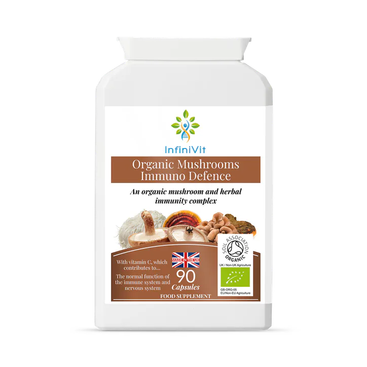 InfiniVit Organic Mushrooms Immuno Defence 90 Capsules