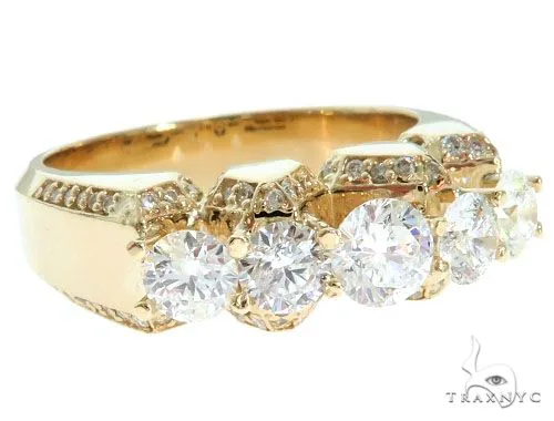RINA - For Him CUSTOM 14K Yellow Gold For Him 5-Stone Diamond Ring 61477 in Rose Gold / 6 – Ring