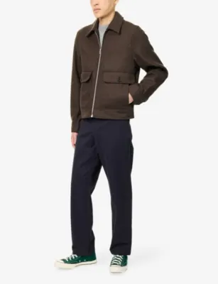 PS BY PAUL SMITH Harrington Zip Wool-Blend Jacket in BROWN, additional product view 2