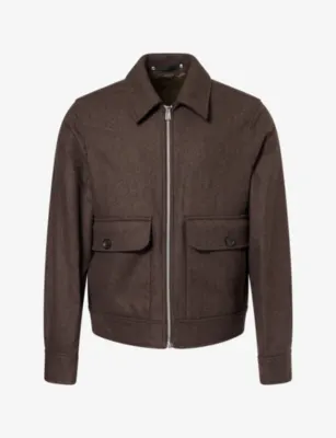 PS BY PAUL SMITH Harrington Zip Wool-Blend Jacket in BROWN – Mens | Coats & jackets | Bomber jackets