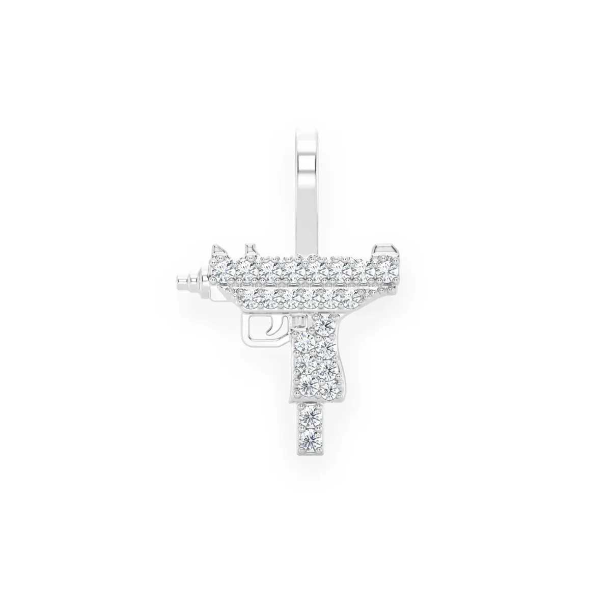 For Him Uzi Diamond Pendant in 0.15ctw / White Gold – Pendant