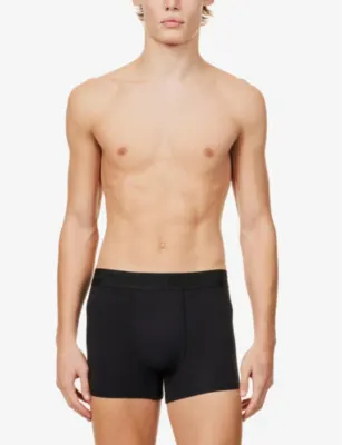 CHE Pack of three branded-waistband stretch-woven trunks detail 2