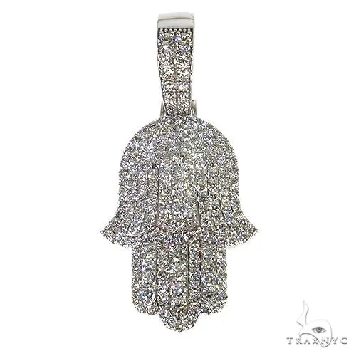 RINA - For Him CUSTOM 14K Gold Diamond Hamsa Pendant 67710 in Rose Gold – Pendant