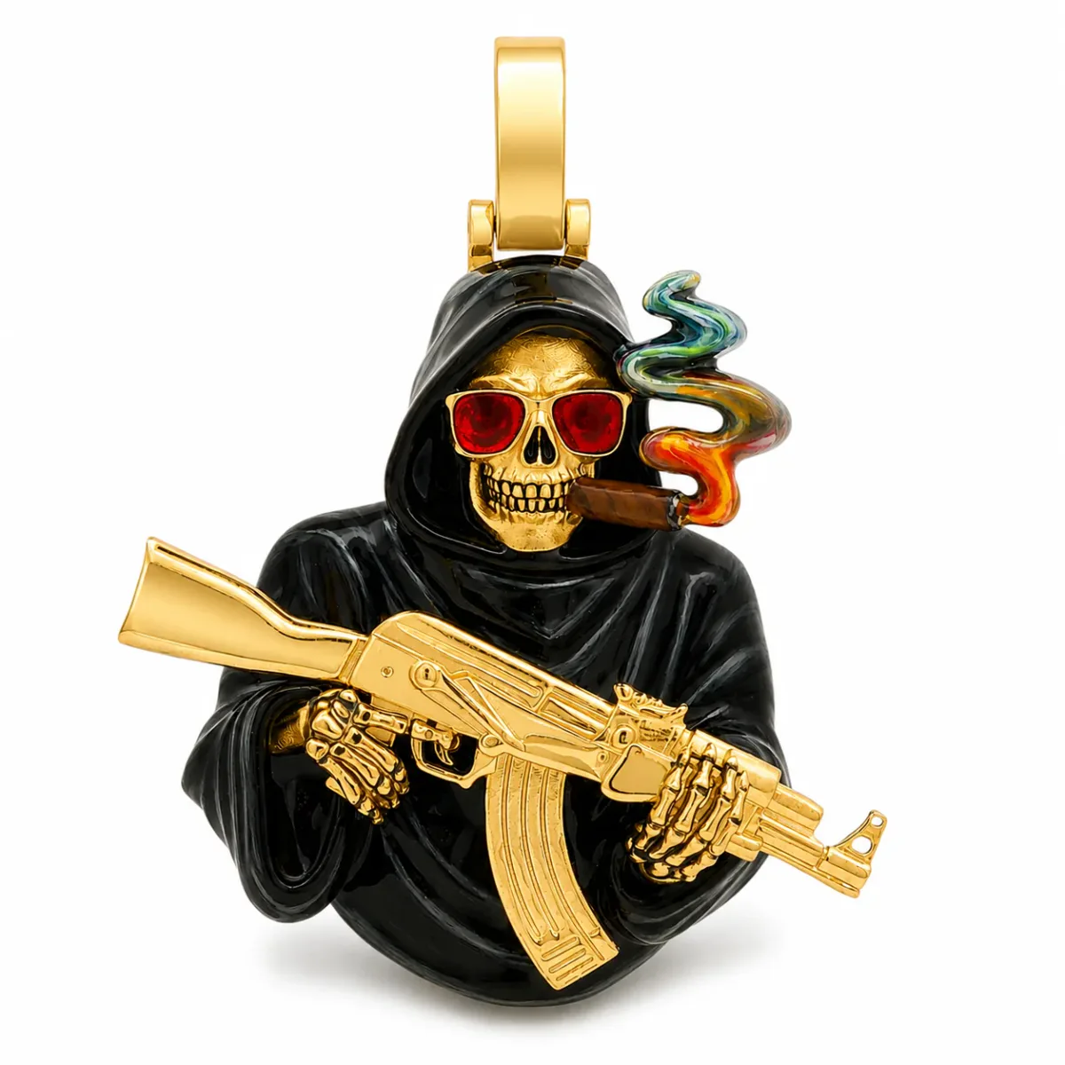 DANNY - For Him CUSTOM Grim Reaper AK-47 Skull Pendant 71368 in Rose Gold – Pendant