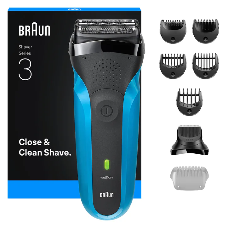 BRAUN Series 3 Shave&Style 310BT Electric Shaver, Wet & Dry Razor for Men, Black/Blue detail 2