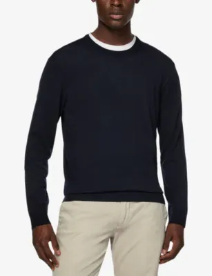 BOGGI MILANO Crewneck Merino Wool Jumper detail 3