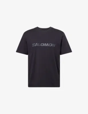 SALOMON Logo-Print Short-Sleeve Cotton T-Shirt in DEEP BLACK – Mens | Tops & t-shirts | T-Shirts | Printed T-Shirts