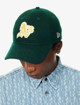 NEW ERA 9TWENTY Melton Oakland Felt Cap in DARK GREEN, additional product view 2