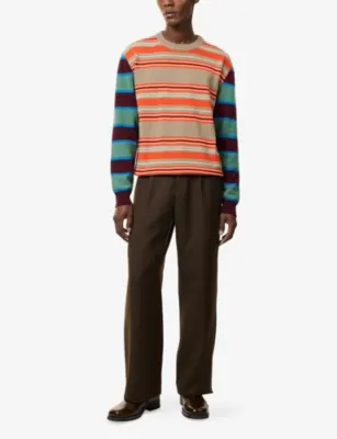PAUL SMITH Crewneck Striped Wool-And-Cotton Jumper detail 2