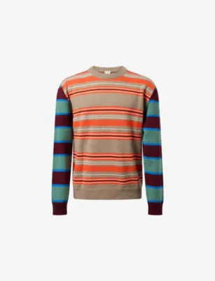 PAUL SMITH Crewneck Striped Wool-And-Cotton Jumper