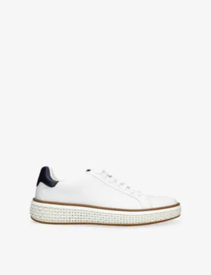COLE HAAN GrandPrø Court Leather Trainers - EUR 44 / 10 UK MEN in WHITE/NAVY – Mens | Trainers | Lace up trainers